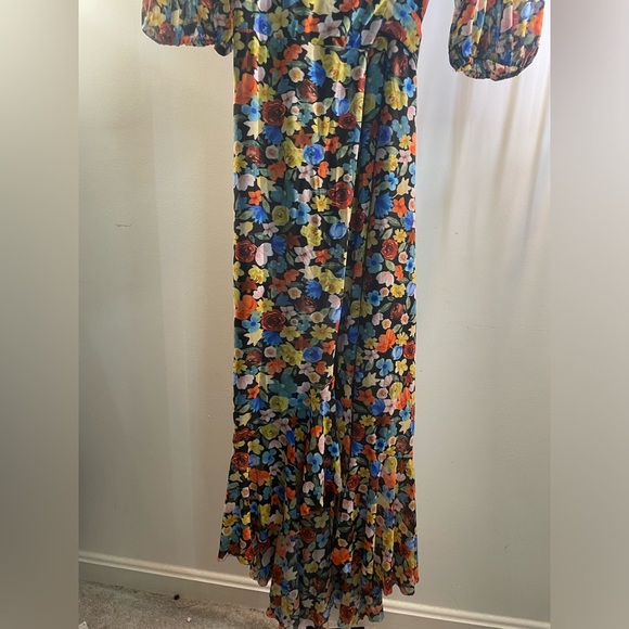 Ganni || Floral Print Mesh Midi Wrap Dress, Size 38 (medium) worn once - Picture 6 of 10